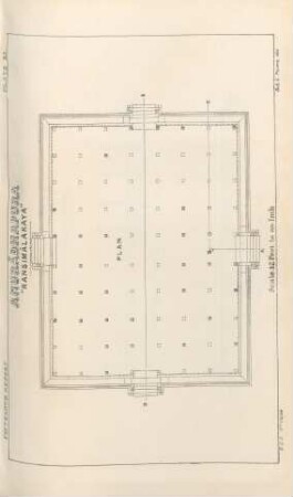 Plate XI. Anurádhapura. "Ransimálakaya". Elevation (North) & Section trough ABC. Section through DE