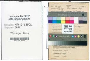 Entnazifizierung Hans Wermeyer , geb. 16.03.1921 (Arbeiter)