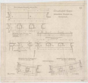 Billing, Hermann; Singen; Krankenhaus - Steinmetzarbeiten: Fensterbänke, Muschelkalk (Grundrisse; Schnitte)