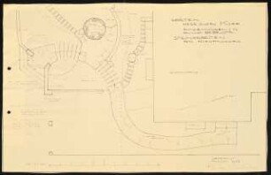 Garten Gustav Kopp, Schwenningen: Lageplan Steinarbeiten am Aufgangsweg 1:50