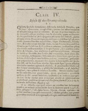 Class. IV. Infusa & decocta comprehendit.