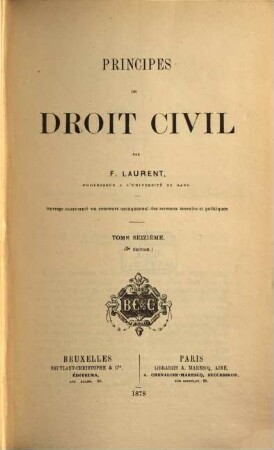 Principes de droit civil, 16
