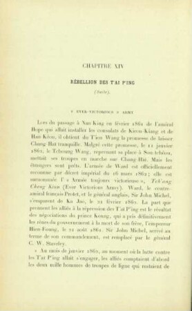 Chapitre XIV. Rébellion des Tai P'ing (Suite)
