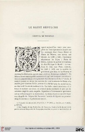 3. Pér. 9.1893: Le Saint Sépulcre de l'Hôpital de Tonnerre