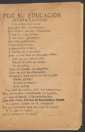 Por su Educación. : (Nueva canción)
