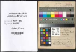 Entnazifizierung Franz Hieker , geb. 21.05.1895 (Werkmeister)