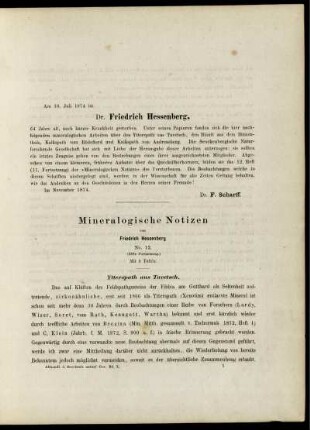 Mineralogische Notitzen No. 12.