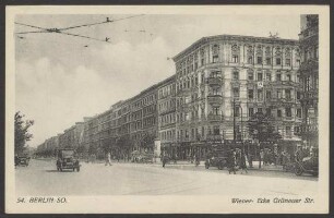 Ansichtskarte Wiener Straße, Ecke Grünauer Straße [1/2]