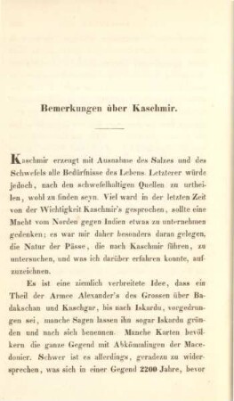 Bemerkungen über Kaschmir