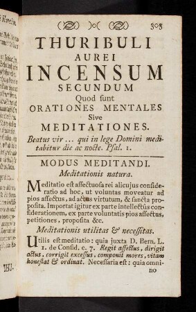303-318, Modus Meditandi. Meditationes. Sententiae Spirit.