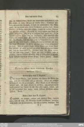 Gebete über des vierten Buchs anderer Theil.