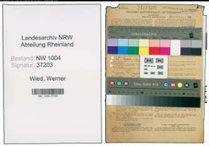 Entnazifizierung Werner Wied , geb. 28.08.1917 (Lehrer)