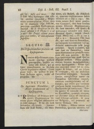 Sectio III. De Dispositionibus praeviis ad Episcopatum.