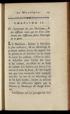 Chapitre II. De l'étymologie du mot Mosaïque [...]