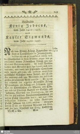Geschichte König Jodocus, vom Jahr 1410-1411 und Kayser Sigmunds, vom Jahr 1410-1437