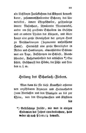 Heilung des Scharlach-Fiebers.
