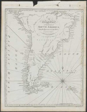 A Correct Chart of the Coasts of South America : from the Equator to Cape Horn ; Engraved for Malham's Naval Gazetteer