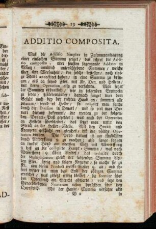 Additio Composita. - Divisio Composita.