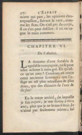 Chapitre VI. De l'Amitié