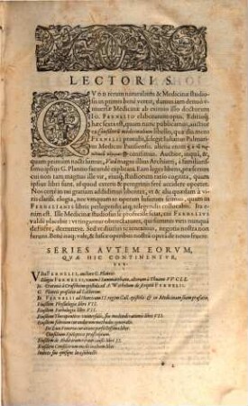 Joannis Fernelii Ambiani Universa Medicina : Ab ipso Quidem Authore ante obitum diligenter recognita, & iustis accessionibus locupletata