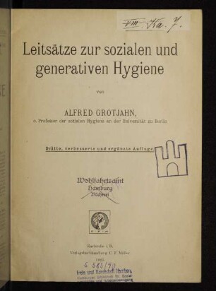 Leitsätze zur sozialen und generativen Hygiene