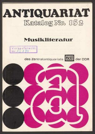 Nr. 152: Musikliteratur
