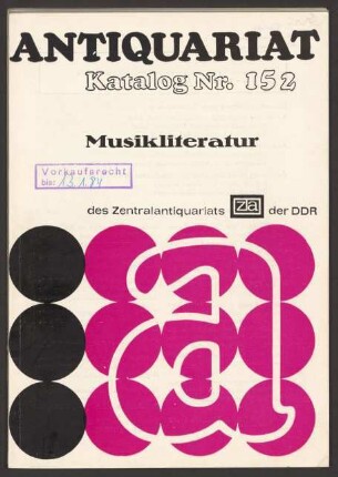 Nr. 152: Musikliteratur