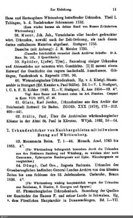 7. Urkundenbücher von Nachbargebieten mit teilweisem Bezug auf Württemberg