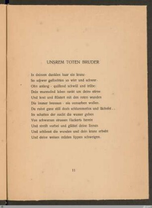 Unserem toten Bruder