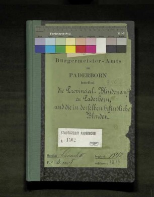 Provinzial-Blindenanstalt zu Paderborn und die in derselben befindlichen Blinden