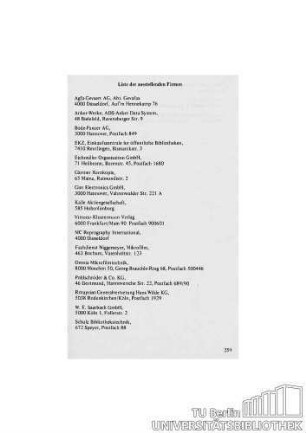 Liste der ausstellenden Firmen