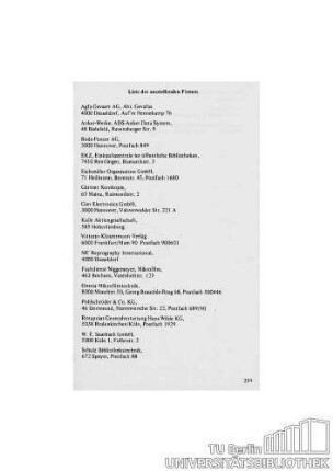 Liste der ausstellenden Firmen
