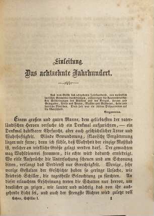 Schiller und seine Zeit : in drei Büchern, 1. Schiller's Lehrjahre 1759 - 1782