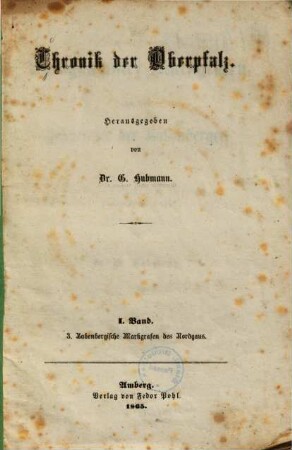 Der Nordgau unter Markgrafen aus dem Geschlechte der Babenberger