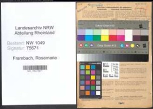 Entnazifizierung Rosemarie Frambach , geb. 05.12.1922 (Lehrerin)