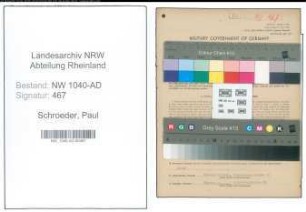 Entnazifizierung Paul Schroeder , geb. 06.01.1902 (Bodenschaetzer)