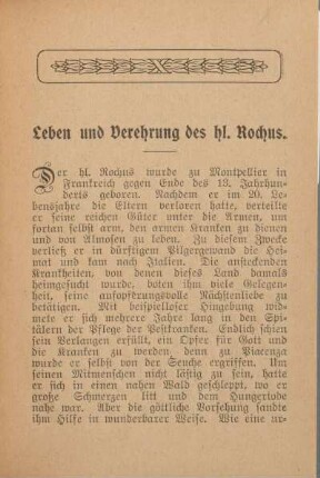 Leben und Verehrung des hl. Rochus.