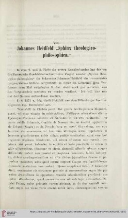 8: Aus: Johannes Heidfeld "Sphinx theologico-philosophica"
