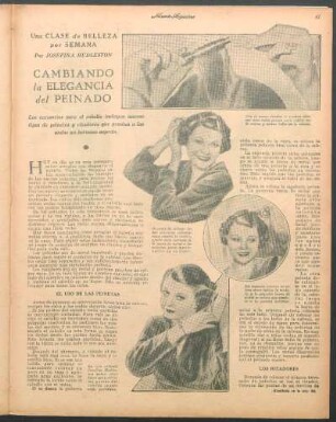 Cambiando la elegancia del peinado : Una clase de belleza por semana