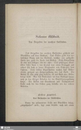 Siebenter Abschnitt. Das Vergolden der unechten Goldleisten