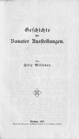 Geschichte der Banater Ausstellungen