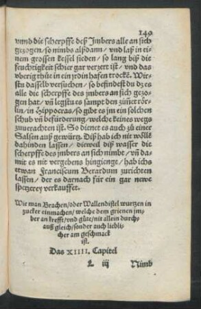 Wie man Brachen/ oder Wallendistel wurtzen in zucker einmachen ... Das XIIII. Capitel