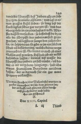 Wie man Brachen/ oder Wallendistel wurtzen in zucker einmachen ... Das XIIII. Capitel