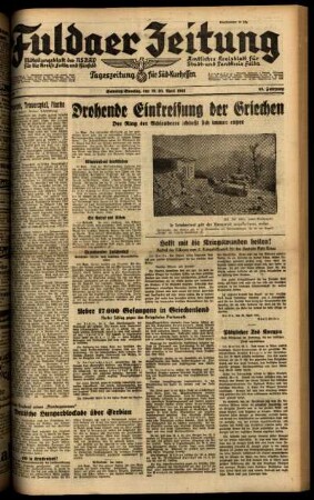 Ausgabe vom Samstag, den 19. April 1941.