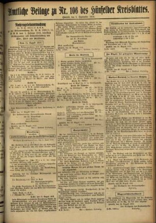 Zweite Ausgabe vom Dienstag, den 03. September 1918.