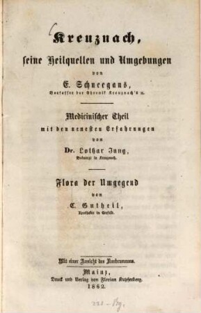 Kreuznach seine Heilquellen und Umgebungen