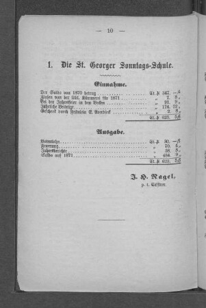 1. Die St. Georger Sonntags-Schule.