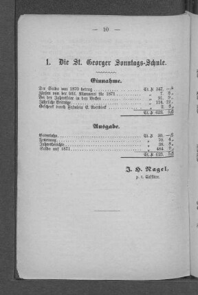 1. Die St. Georger Sonntags-Schule.