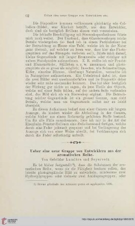 Ueber eine neue Gruppe von Entwicklern aus der aromatischen Reihe