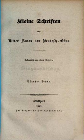 Kleine Schriften : gesammelt von seinen Freunden, 4. Biographisches